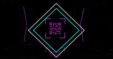 Neon QR Code with Glowing Geometric Shapes for Digital Identity and Security - Download Free Stock Images Pikwizard.com