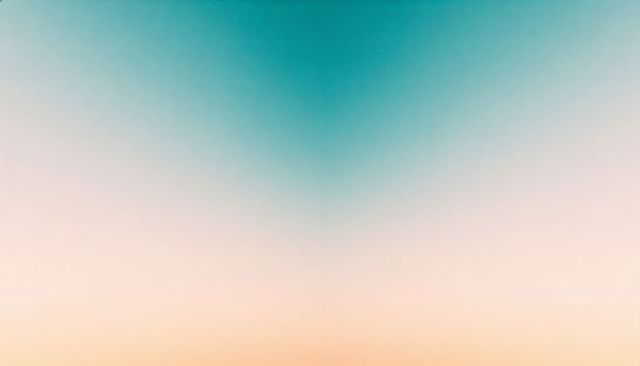 Teal to peach vertical gradient featuring subtle central fold, symmetrical pastel ombre