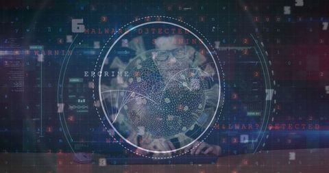 Virus detection concept with scope and computer user