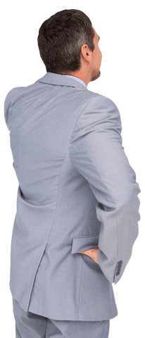 Back View of Businessman with Arm Akimbo on Transparent Background - Download Free Stock Videos Pikwizard.com