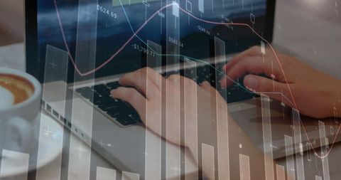 Digital Finance Analysis with Laptop and Data Overlay - Download Free Stock Images Pikwizard.com