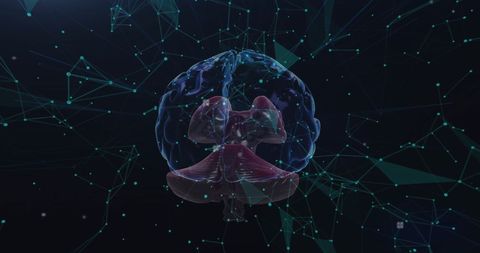 Digital Data Network Overlaying Human Brain Hologram - Download Free Stock Images Pikwizard.com