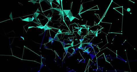 Dynamic Abstract Network Shapes on Black Background - Download Free Stock Images Pikwizard.com