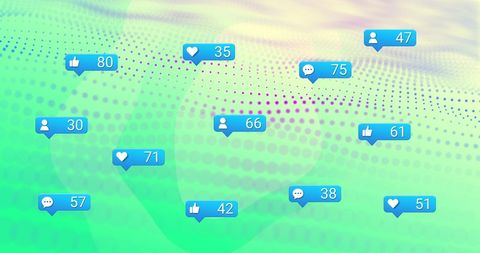 Colorful Social Media Notifications Digital Concept Background
