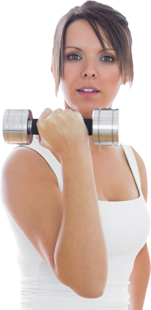 Young Woman Exercising with Dumbbell Transparent Background - Download Free Stock Videos Pikwizard.com