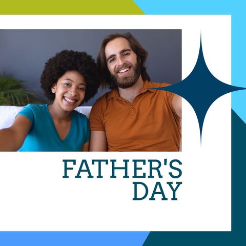 Father's Day Celebration with Happy Multiracial Couple - Download Free Stock Templates Pikwizard.com