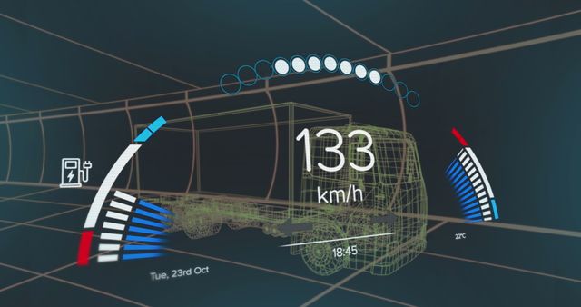 Futuristic Truck Dashboard Interface Concept with Digital Metrics - Download Free Stock Images Pikwizard.com