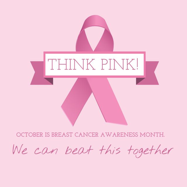 Breast Cancer Awareness Pink Ribbon We Can Beat This Together - Download Free Stock Templates Pikwizard.com