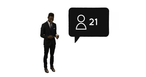 Businessman Checking Phone with Social Notifications - Download Free Stock Images Pikwizard.com