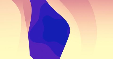 Surreal waves of purple and peach on digital blue background