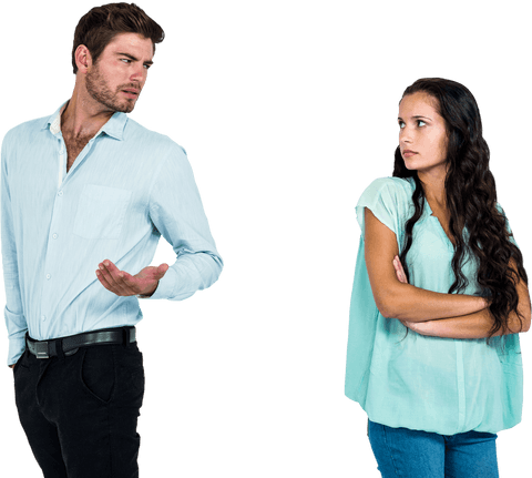 transparent background dispute between couple in casual wear - Download Free Stock Videos Pikwizard.com