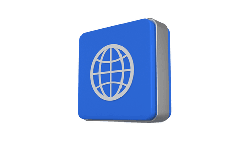 3d globe icon on blue cube figure with transparent background - Download Free Stock Videos Pikwizard.com
