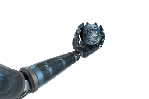 Cyborg Hand Holding Transparent Planet Earth - Download Free Stock Videos Pikwizard.com