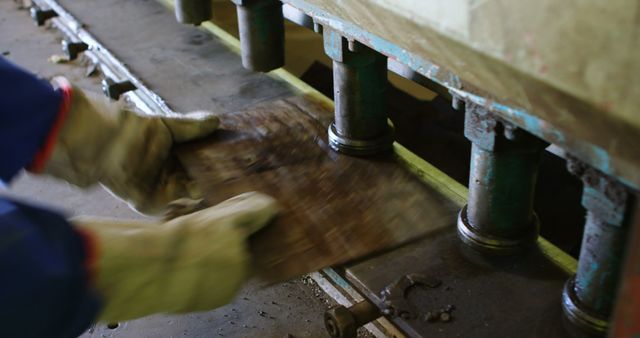 Worker Operating Industrial Machine for Metalwork - Download Free Stock Images Pikwizard.com