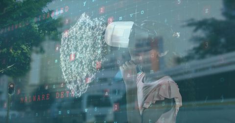 Reflective Child with Virtual Reality in Cyber Security Concept - Download Free Stock Images Pikwizard.com