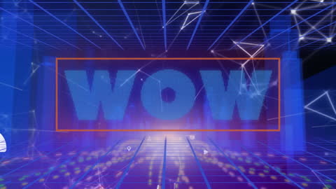 Dynamic WOW Text with Futuristic Digital Network Overlay