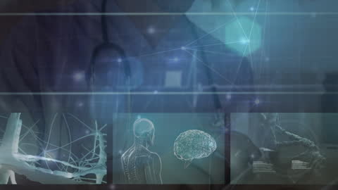 Futuristic Medical Technology Hologram with Health Data Interfaces