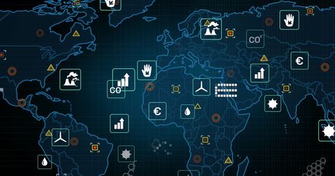 Global Environmental Data with Ecological and Resource Icons - Download Free Stock Images Pikwizard.com