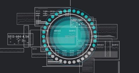 Futuristic HUD Display with Interactive Digital Analytics