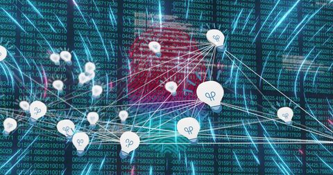Abstract Data Processing and Digital Connectivity Concept
