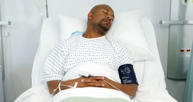 Patient Resting Comfortably in Hospital Bed Recovering - Download Free Stock Images Pikwizard.com