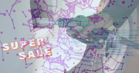 Super Sale Promotion with Futuristic Data Animation at Gas Station