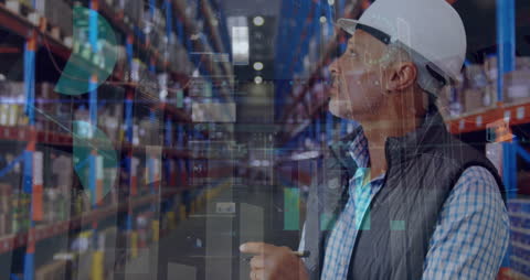 Warehouse Supervisor Analyzing Logistics Data Intelligence