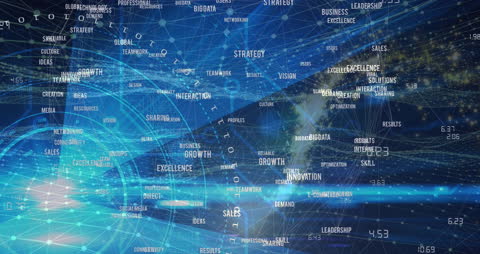 Digital Interface with Data Network Over Cityscape