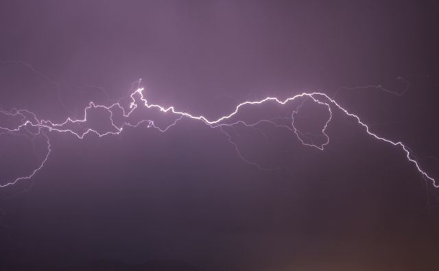 Red Lightning Flashing on Black Sky - Download Free Stock Photos Pikwizard.com