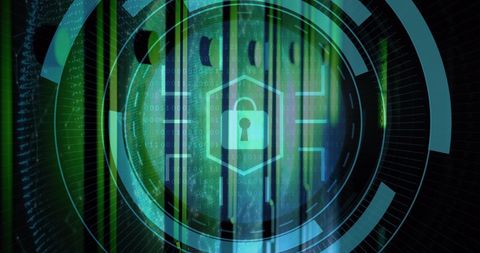 Cybersecurity Concept with Digital Padlock and Technology Elements - Download Free Stock Images Pikwizard.com