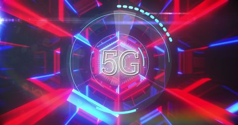 Futuristic 5G Technology with Digital Interface Design