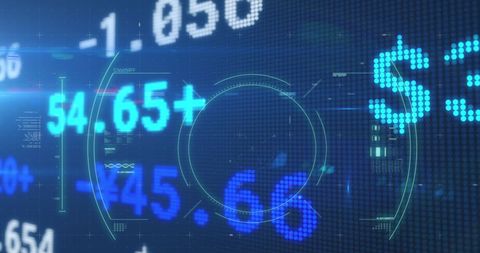 Dynamic Stock Market Data Overlay with Blue Digital Interface - Download Free Stock Images Pikwizard.com