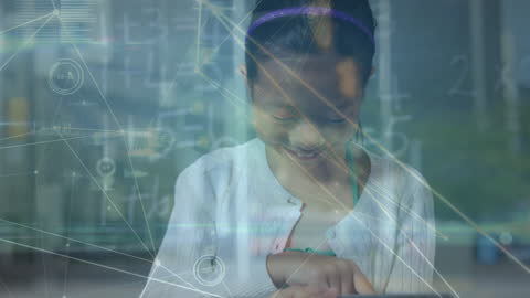 Young Student Engages with Digital Learning Technology Environment