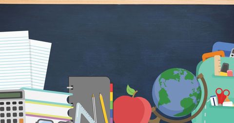 School Supplies and Blackboard for Education Concepts - Download Free Stock Images Pikwizard.com