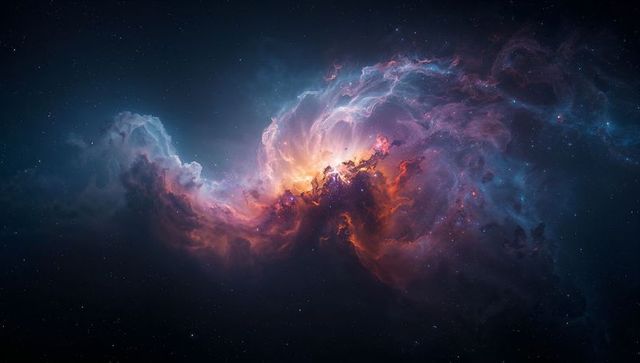 Majestic Cosmic Nebula Swirling in Deep Space
