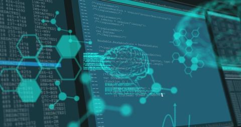 Innovative AI with Digital Code and Neural Design Elements - Download Free Stock Images Pikwizard.com