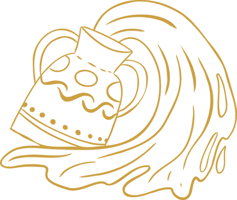Golden Outline of Aquarius Vase Emitting Water on Transparent Background - Download Free Stock Videos Pikwizard.com
