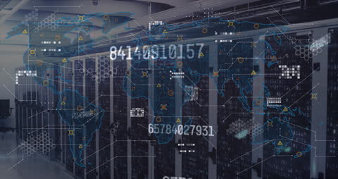 High-Tech Data Center with Global Digital Interface