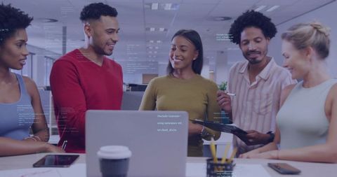 Collaborative Office Team Brainstorming in Modern Workspace