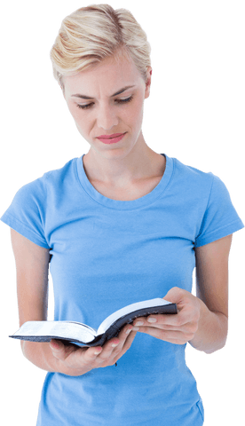 blonde woman reading bible transparent background - Download Free Stock Videos Pikwizard.com