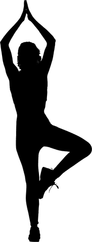 Digitally designed yoga silhouette on transparent background