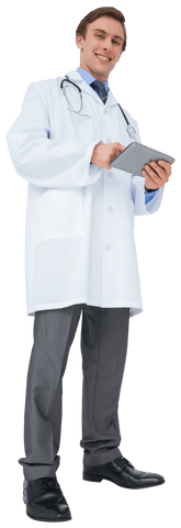 Transparent Medical Professional Engaging with Technology