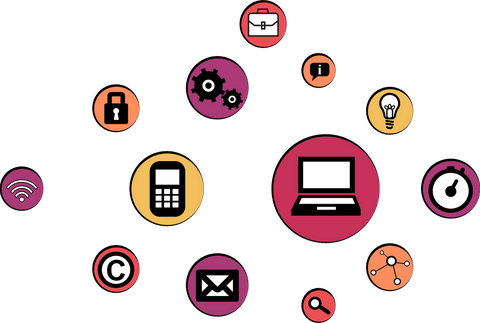 Colorful Business and Technology Symbols on Transparent Background - Download Free Stock Videos Pikwizard.com