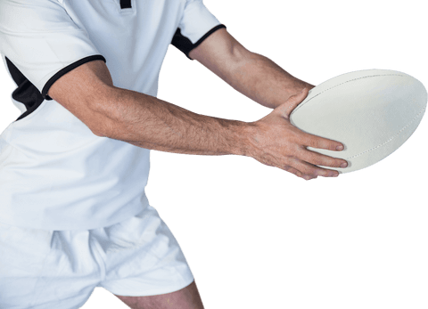 Transparent Rugby Player Holding Ball in Action Position - Download Free Stock Videos Pikwizard.com