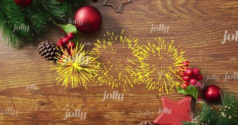 Festive Christmas Background with Decorations and Fireworks - Download Free Stock Images Pikwizard.com