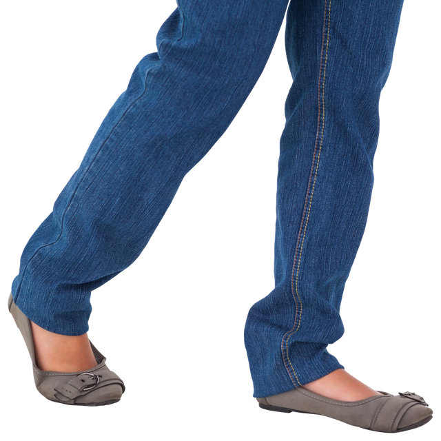 Female Jeans Legs in Grey Ballet Slippers on Transparent Background - Download Free Stock Videos Pikwizard.com