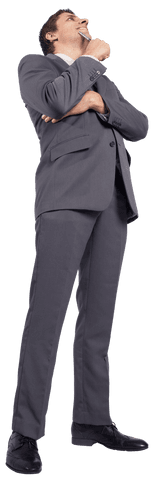 Thoughtful Businessman Contemplating With Transparent Background