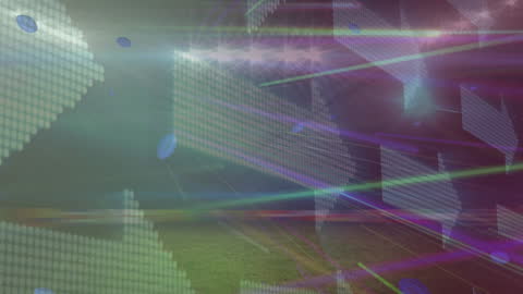 Dynamic Arrows and Lights with Falling Balls Animation