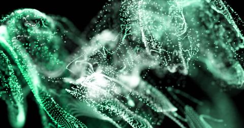 Abstract Green Digital Waves Illuminated with Dots - Download Free Stock Images Pikwizard.com