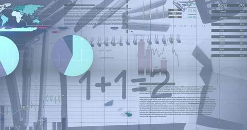 Dynamic Infographic and Stationery Over Mixed Digital Overlay - Download Free Stock Images Pikwizard.com